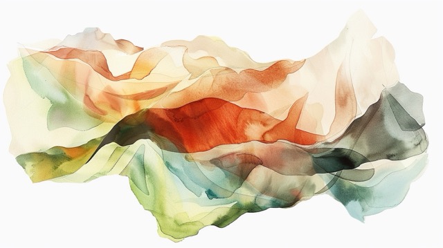 Array of watercolors intertwining